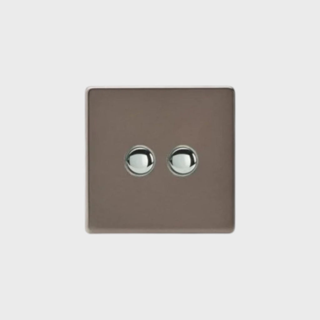 bouton poussoir double bronze