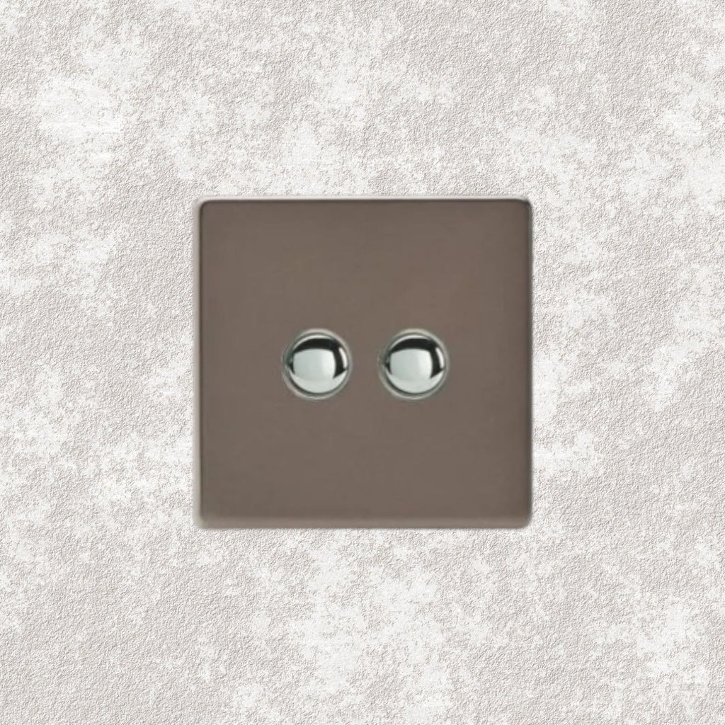 bouton poussoir double bronze