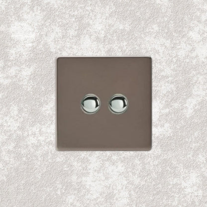 bouton poussoir double bronze
