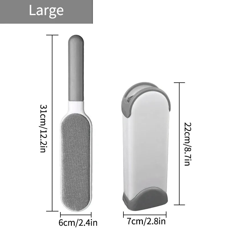 Brosse pour textile - Incontournable pour un entretien impeccable de vos vêtements L Gris + Support