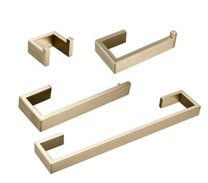 Accessoires de salle de bain faits main or brossé