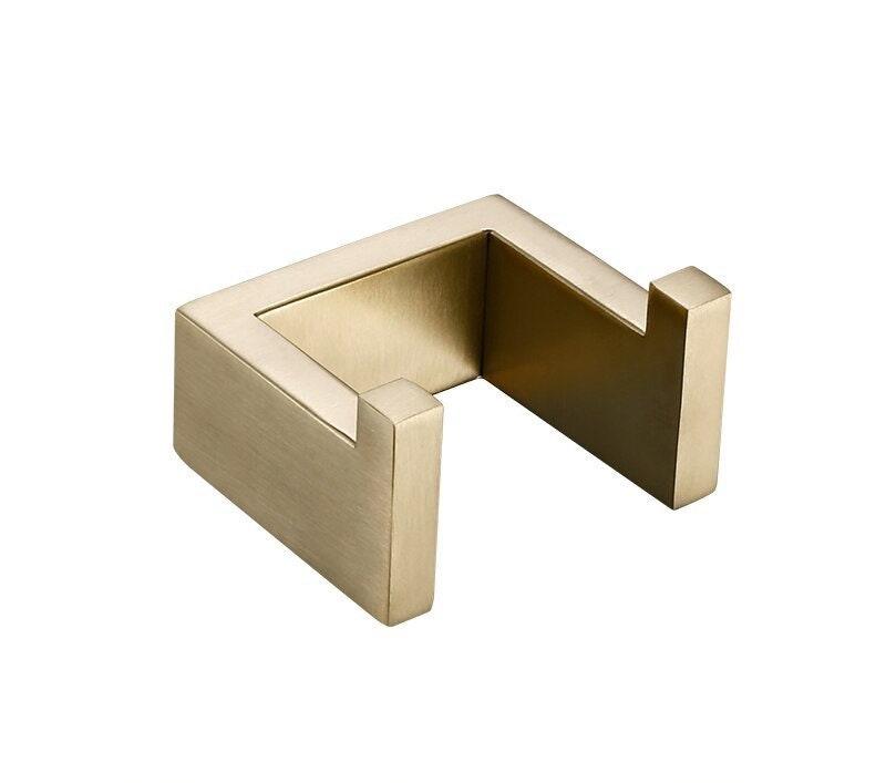 Accessoires de salle de bain faits main or brossé
