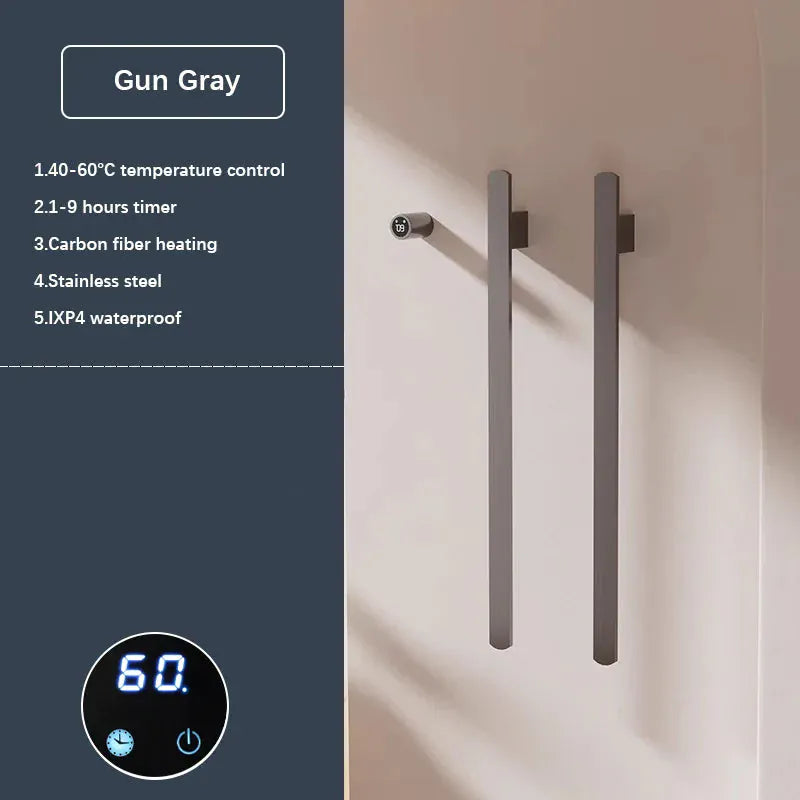 Chauffe-serviettes salle bain wifi 220V / Gris / Sans wifi