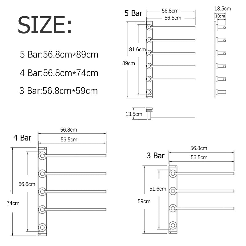 Aéraly MODULO — Sèche-Serviette Mural WiFi Minuterie | 40W 56W 65W | 3 à 5 Barres | Inox - Aéraly
