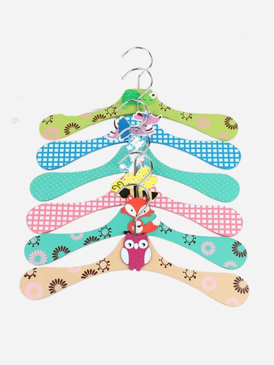 Cintre bébé en bois décoratifs animaux - Lot de 6