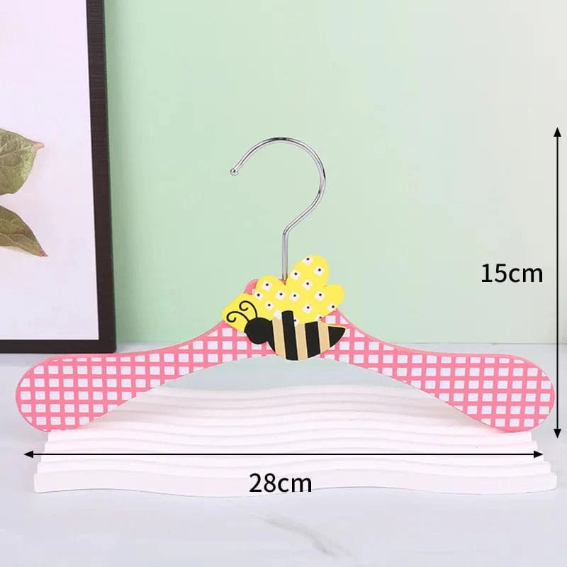 Cintre bébé en bois décoratifs animaux - Lot de 6 Abeille