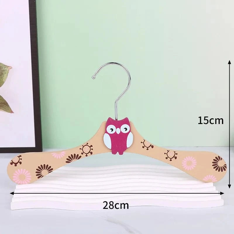 Cintre bébé en bois décoratifs animaux - Lot de 6 Hibou