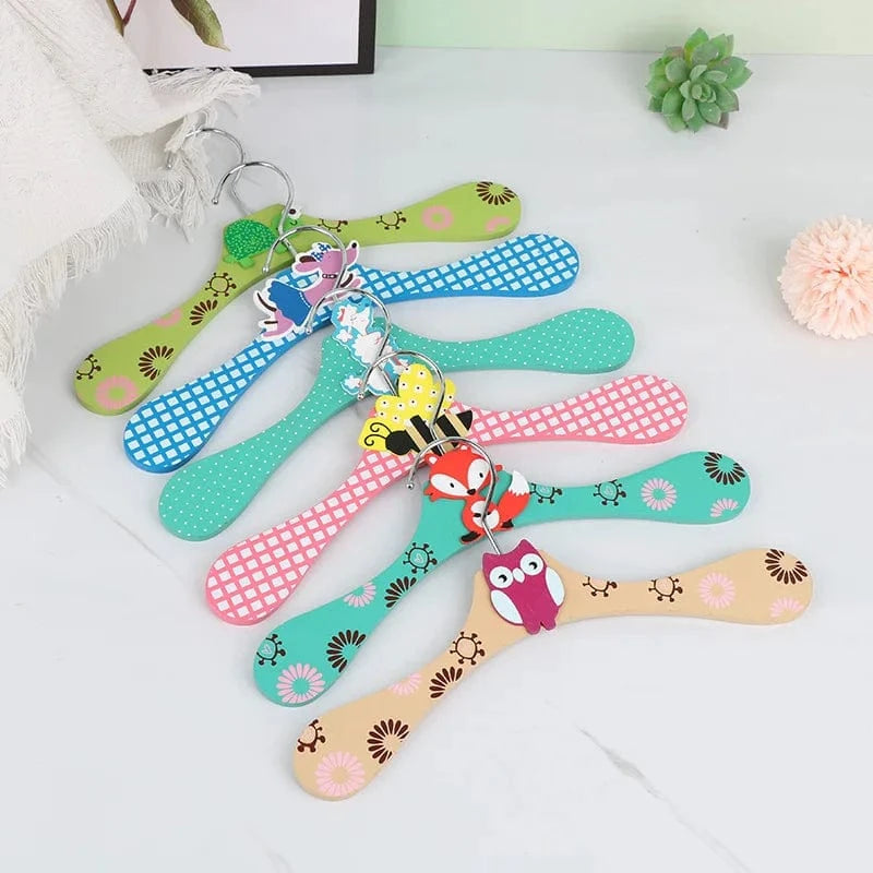Cintre bébé en bois décoratifs animaux - Lot de 6 Mix