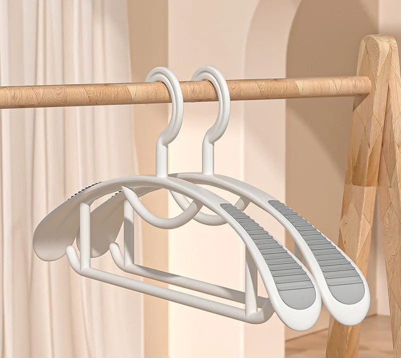 Cintre blanc en plastique – épaules antidérapantes 10PCS Blanc Large