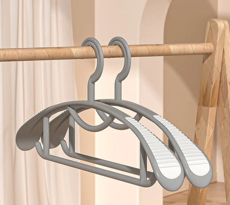 Cintre blanc en plastique – épaules antidérapantes 10PCS Gris Large