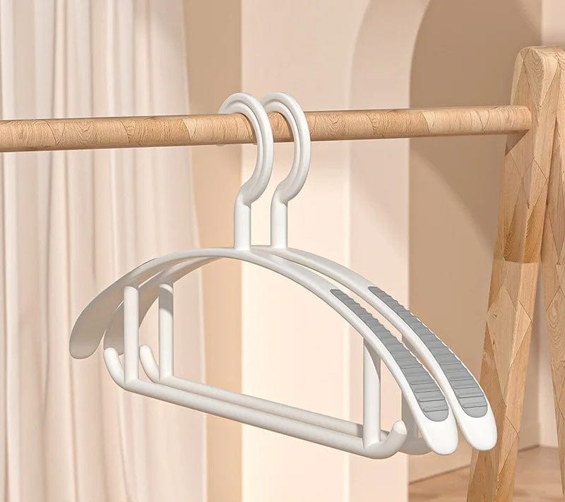 Cintre blanc en plastique – épaules antidérapantes 10PCS Blanc