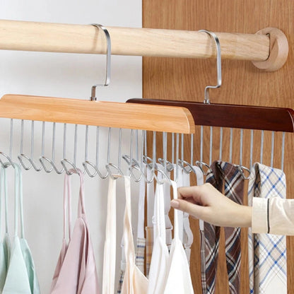 MOD 1 /2 Solid Wood 8 Hook Hanger, Underwear, Vest, Tie Multi-Functional Hook, Suitable For Dormitory, Apartment, Bedroom Finishing