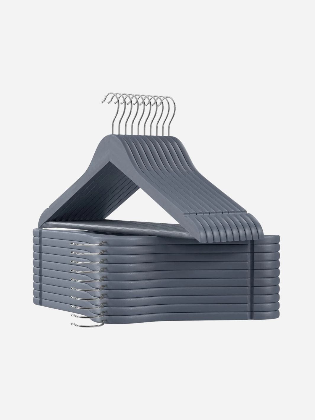 Cintre en bois gris pour costume – Élégant et antidérapant