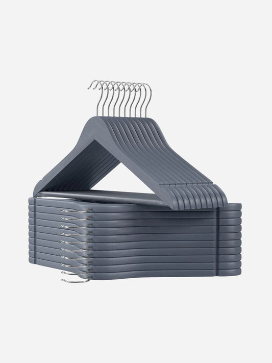 Cintre en bois gris pour costume – Élégant et antidérapant