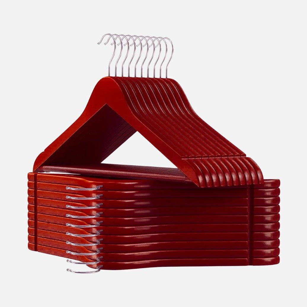 Cintre en bois rouge pour costume – Élégant et antidérapant - Aéraly