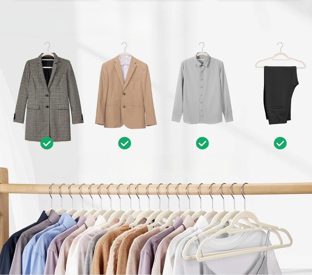 Cintre en velours antidérapant – Lot de 10