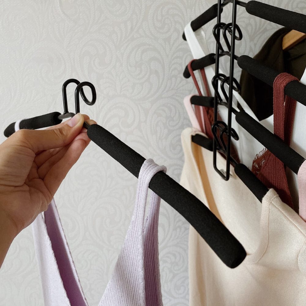 Cintre gain de place 5 niveaux détachable – Acier robuste Noir