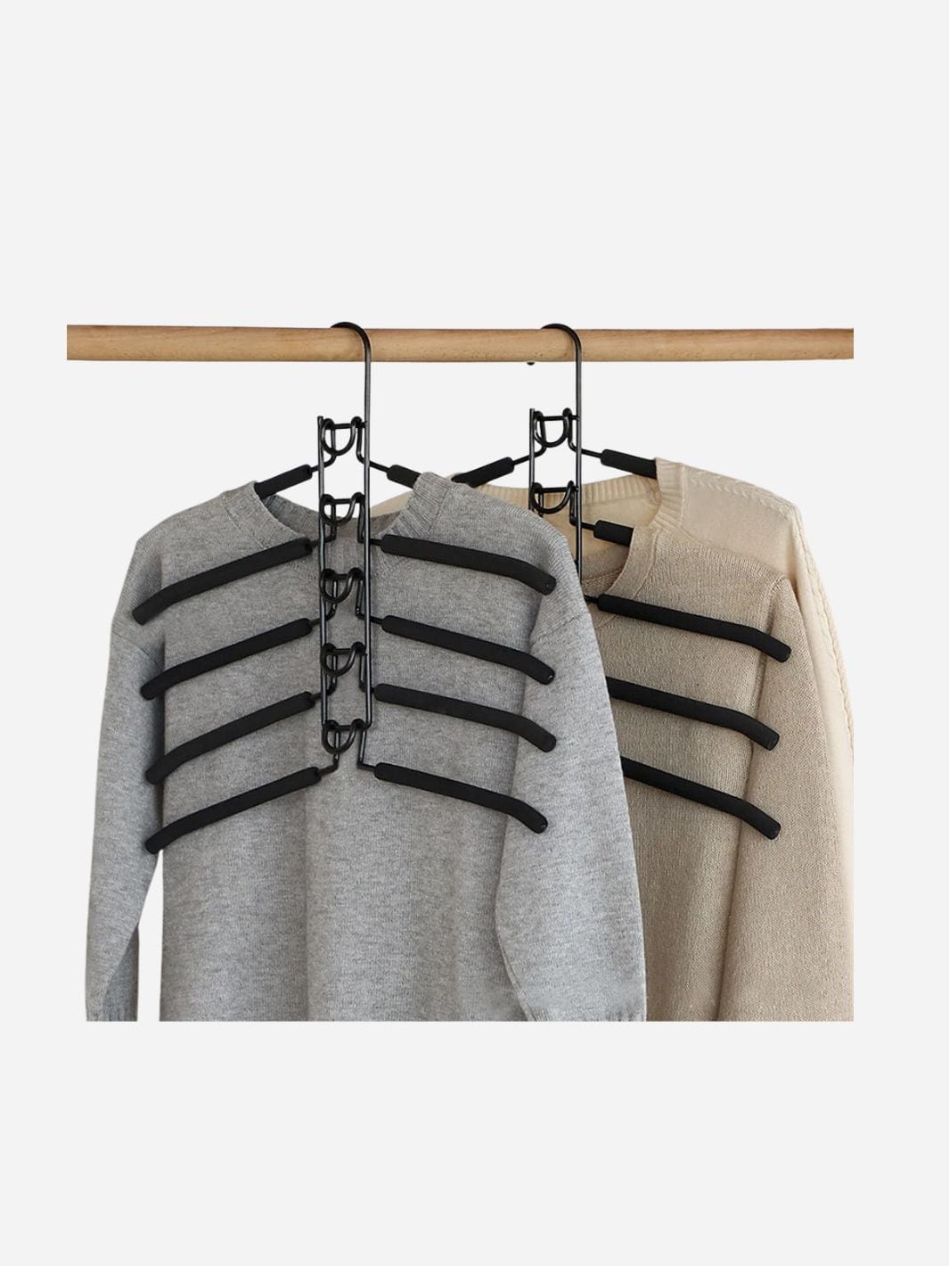 Cintre gain de place 5 niveaux détachable – Acier robuste Noir