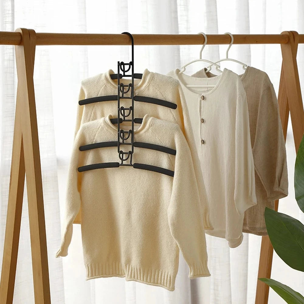 Cintre gain de place 5 niveaux détachable – Acier robuste Noir