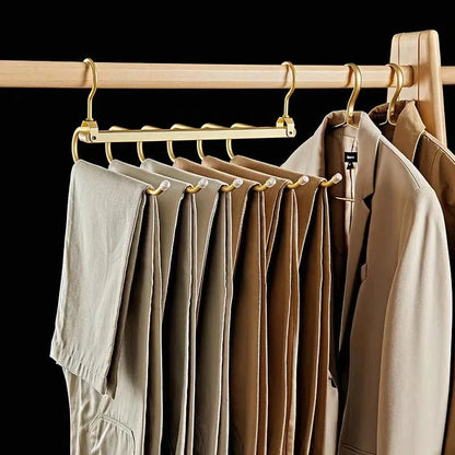 MOD 6 in 1 Magic Pants Hanger,Multi-function Storage Holder for Home Travel,Multi Layer Aluminium Pants Rack with 360 Rotatable Hook