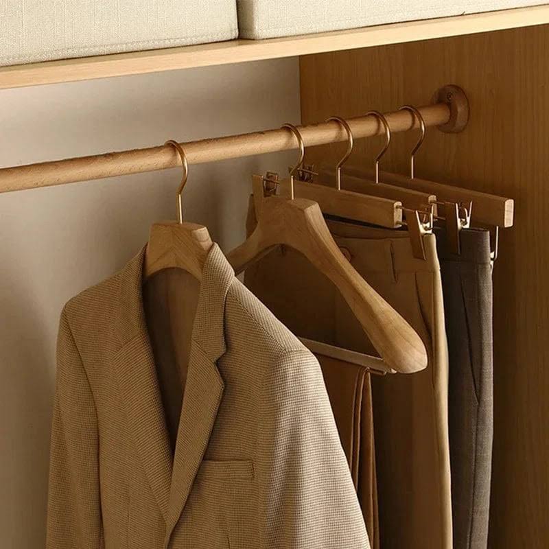 Cintre pantalon bois avec pinces antidérapantes – Lot de 2 - Aeraly