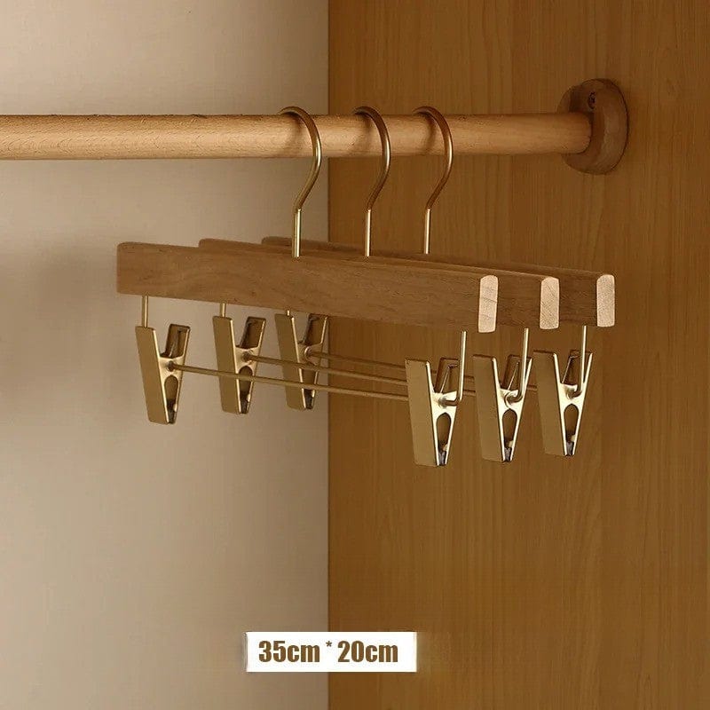 Cintre pantalon bois avec pinces antidérapantes – Lot de 2 Long