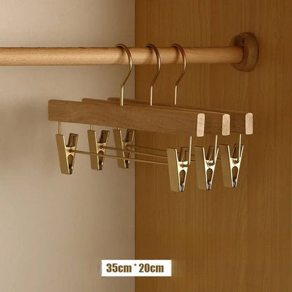 Cintre pantalon bois avec pinces antidérapantes – Lot de 2 Long