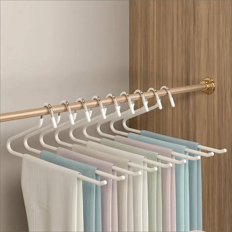 Cintre pantalon gain de place – Lot de 10 inox antidérapants - Aeraly