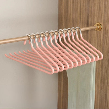 Cintre pantalon gain de place – Lot de 10 inox antidérapants Rose