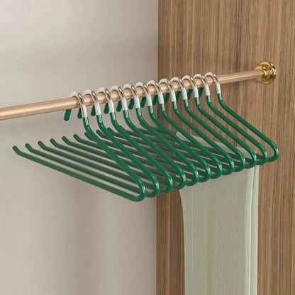 Cintre pantalon gain de place – Lot de 10 inox antidérapants Vert
