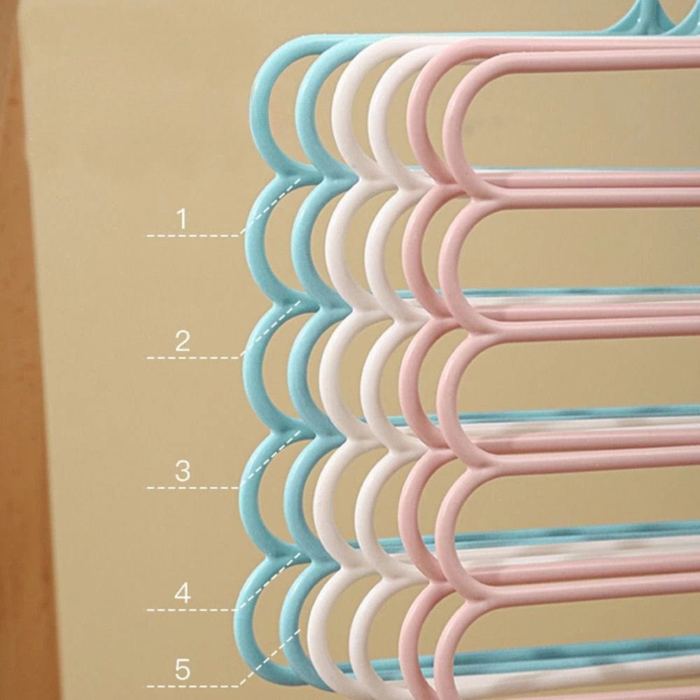 Cintre pantalon plastique 5 couches – rangement gain de place