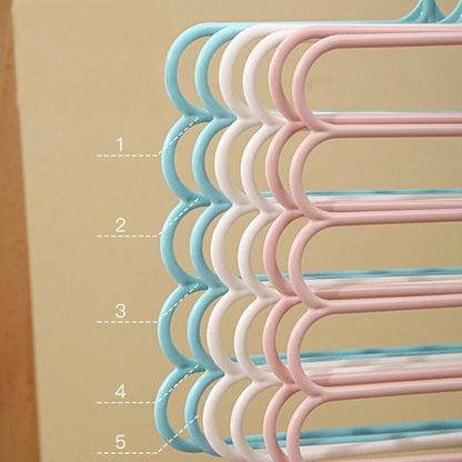 Cintre pantalon plastique 5 couches – rangement gain de place