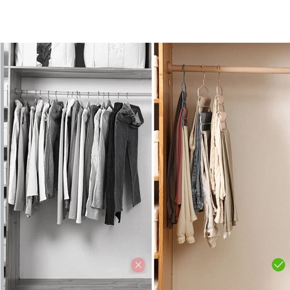 Cintre pantalon plastique 5 couches – rangement gain de place