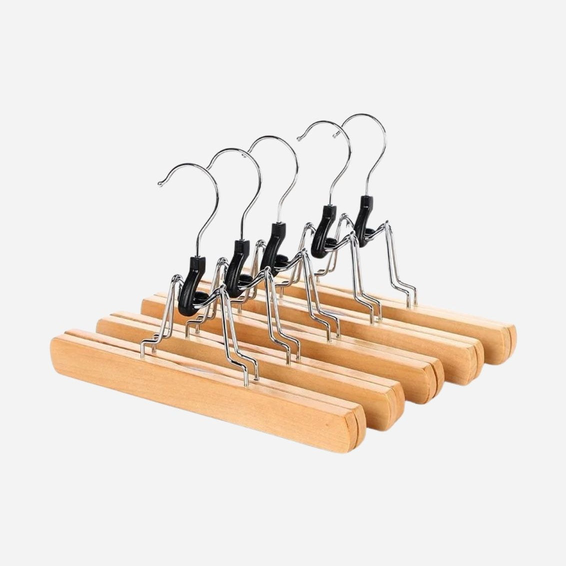 Cintre pince pantalon en bois antidérapant – lot de 5 à 30 pièces - Aéraly