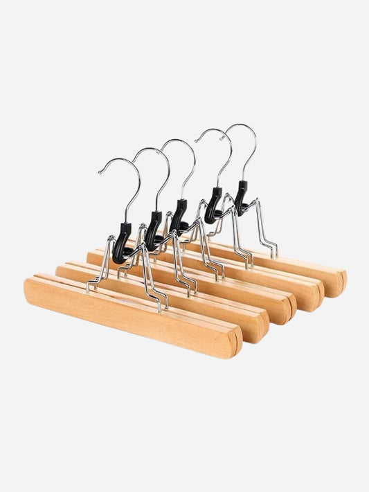 Cintre pince pantalon en bois antidérapant – lot de 5 à 30 pièces