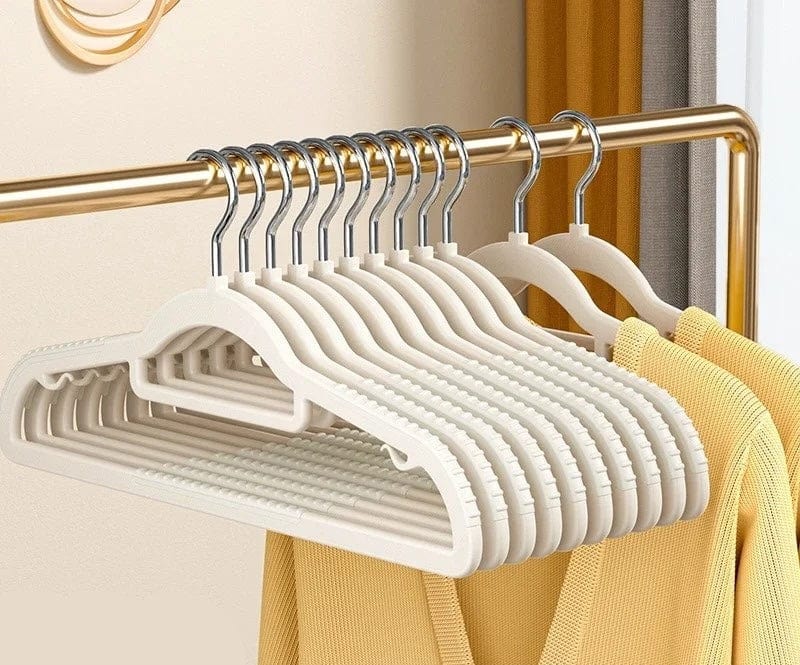 Cintre plastique antidérapant  – lot de 10 pièces Blanc