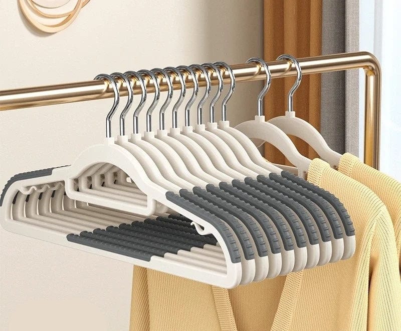 Cintre plastique antidérapant  – lot de 10 pièces Gris