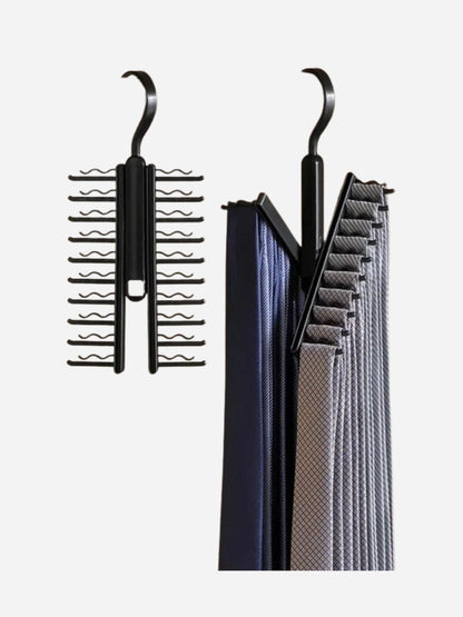 Cintre pour cravates & ceintures avec 20 clips antidérapant Noir