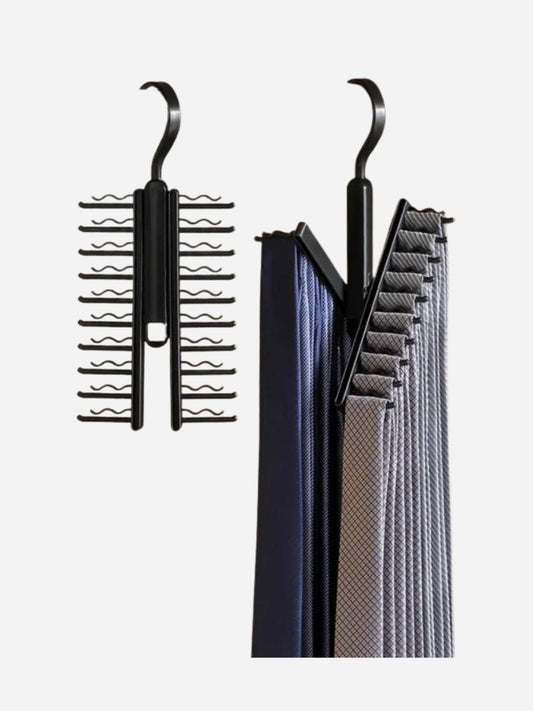 Cintre pour cravates & ceintures avec 20 clips antidérapant Noir