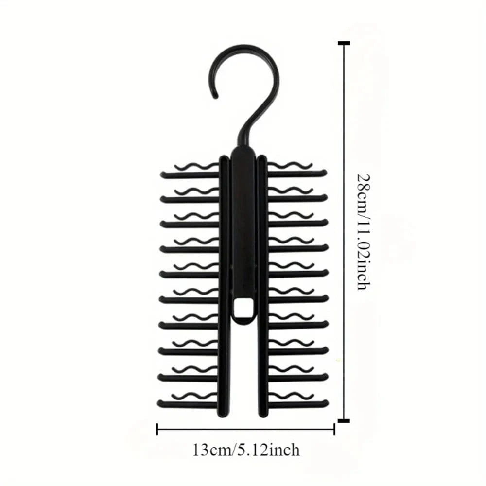 Cintre pour cravates & ceintures avec 20 clips antidérapant Noir