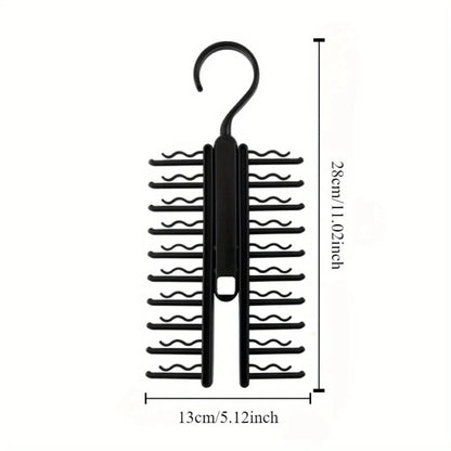 Cintre pour cravates & ceintures avec 20 clips antidérapant Noir