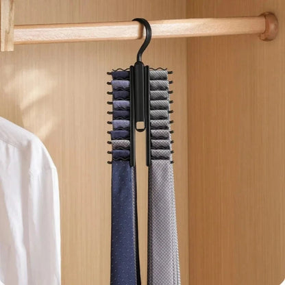 Cintre pour cravates & ceintures avec 20 clips antidérapant Noir