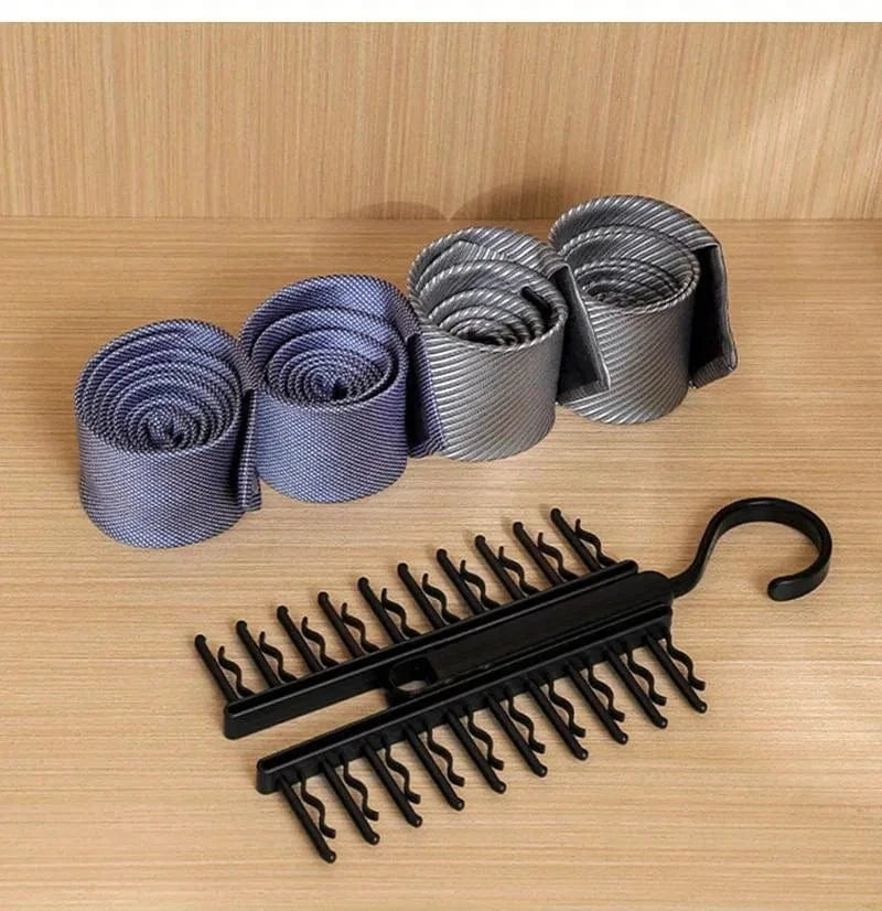 Cintre pour cravates & ceintures avec 20 clips antidérapant Noir