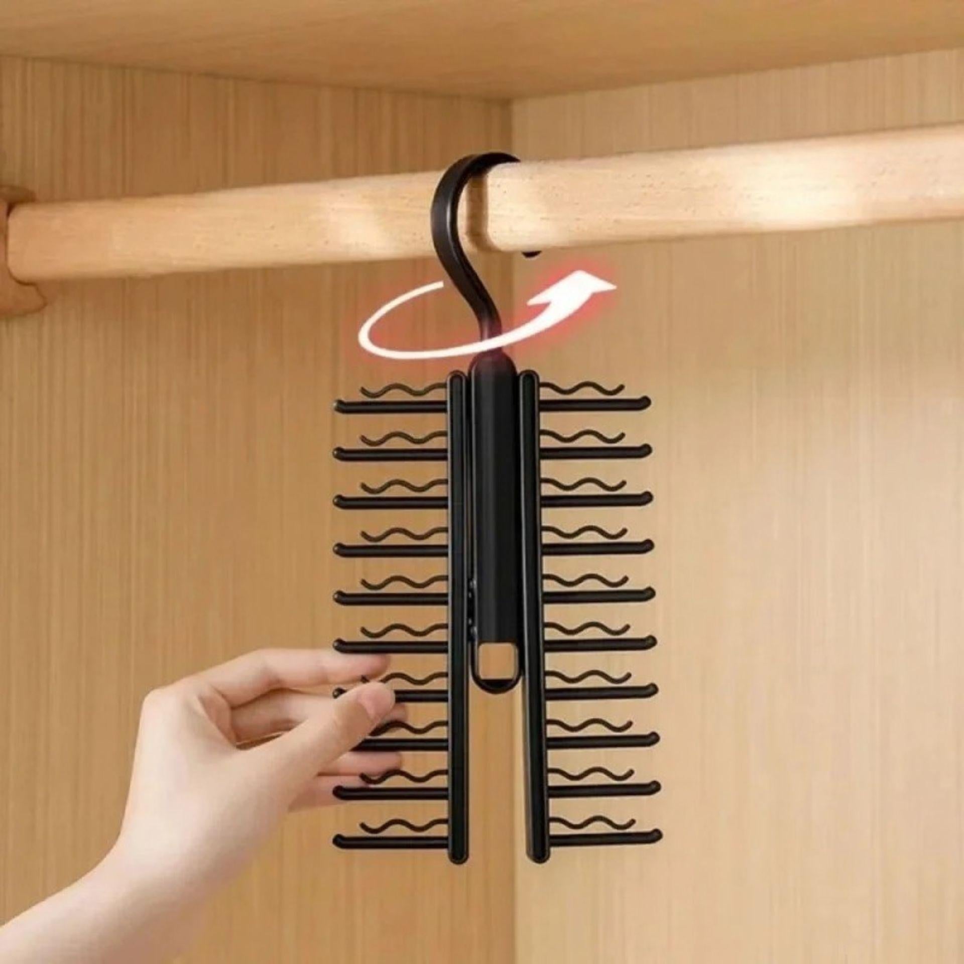 Cintre pour cravates & ceintures avec 20 clips antidérapant - Aeraly