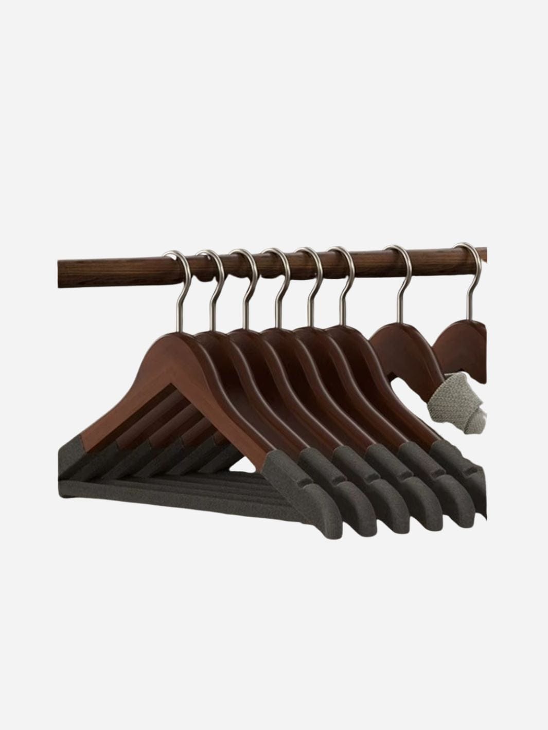 Cintre pour dressing en bois – Lot de 5 pièces Bois noyer