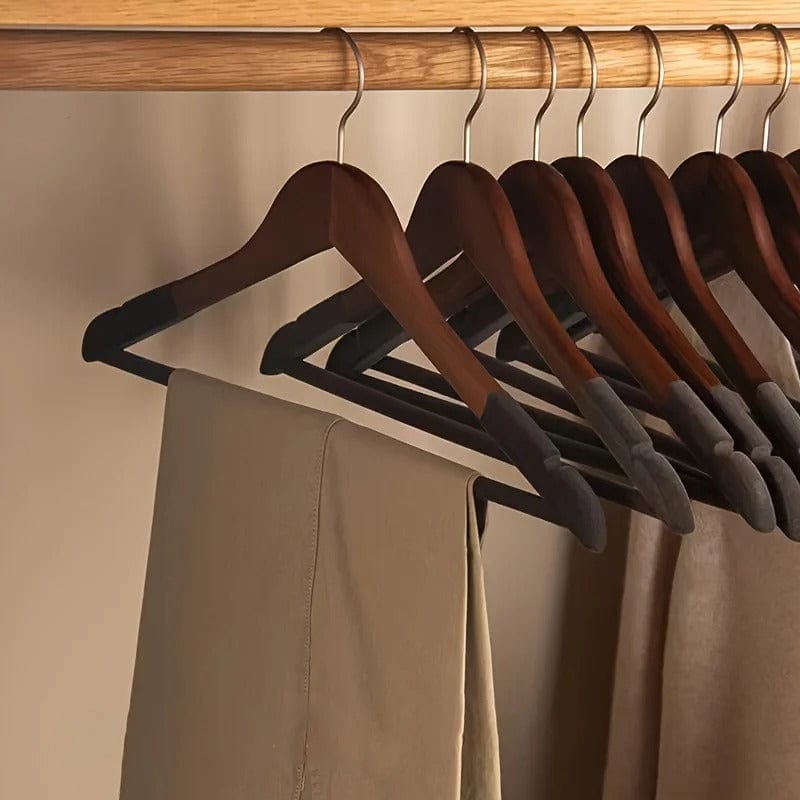 Cintre pour dressing en bois – Lot de 5 pièces Bois noyer