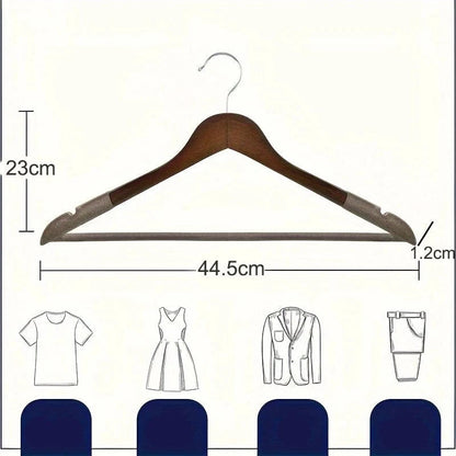 Cintre pour dressing en bois – Lot de 5 pièces Bois noyer