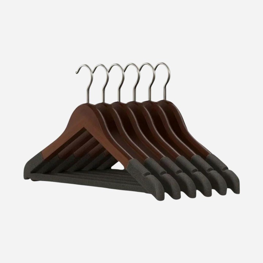 Cintre pour dressing en bois – Lot de 5 pièces Bois noyer Aeraly
