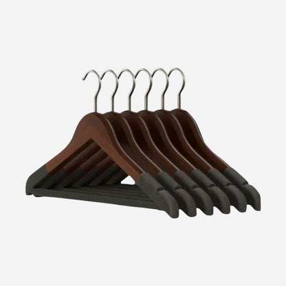 Cintre pour dressing en bois – Lot de 5 pièces Bois noyer Aeraly