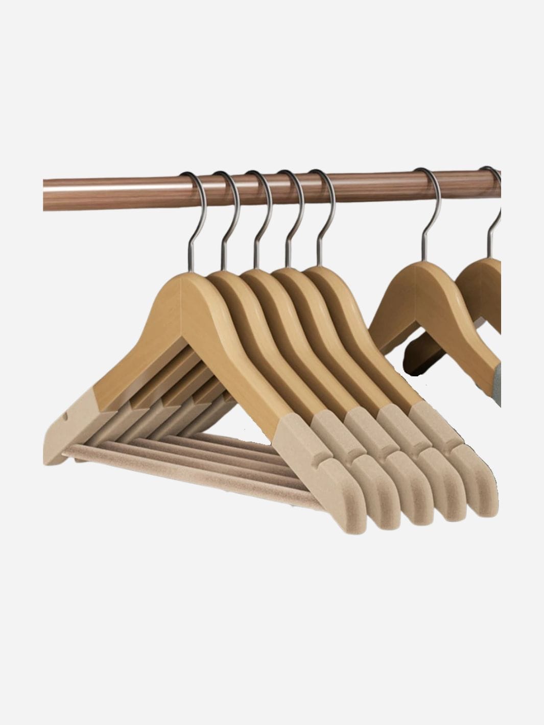 Cintre pour vêtement en bois antidérapant – Lot de 5 Bois